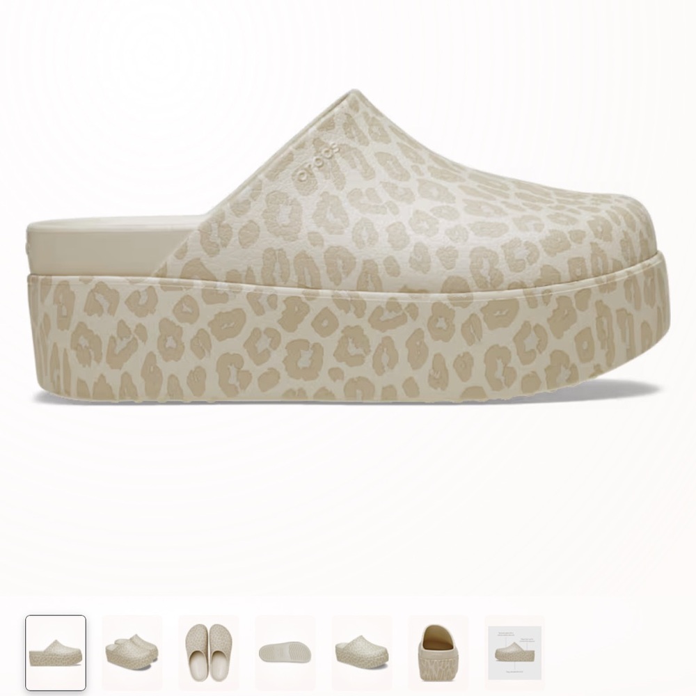 *do not buy - ISO* CROCS Women's Platform Clogs in Cream Leopard